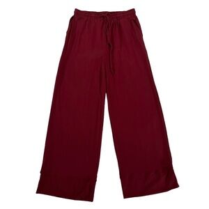 Keep Beauty Red Burgundy Drawstrings Wide Leg Pants Size XL